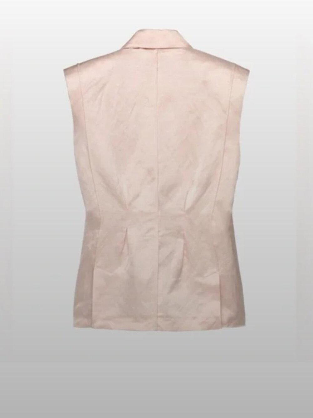 Zara Sleeveless Double-Breasted Cream Blazer Vest with Red Trousers - Picture 6 of 12